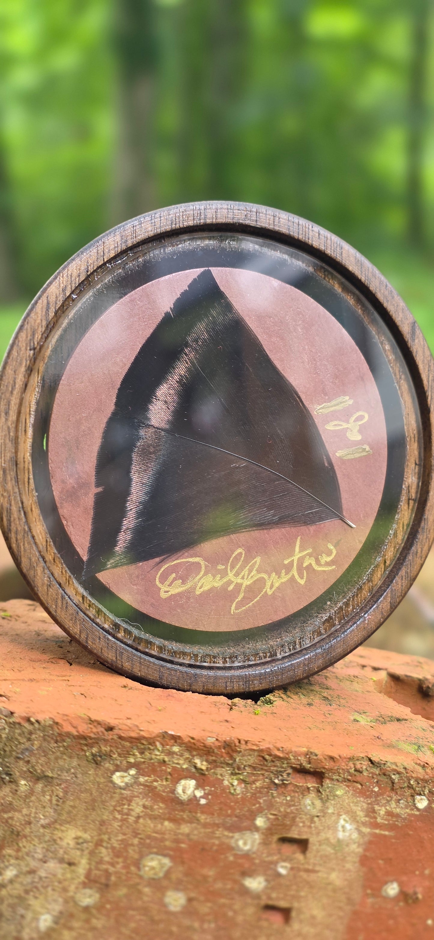 3" Dark Walnut Crystal over Red slate