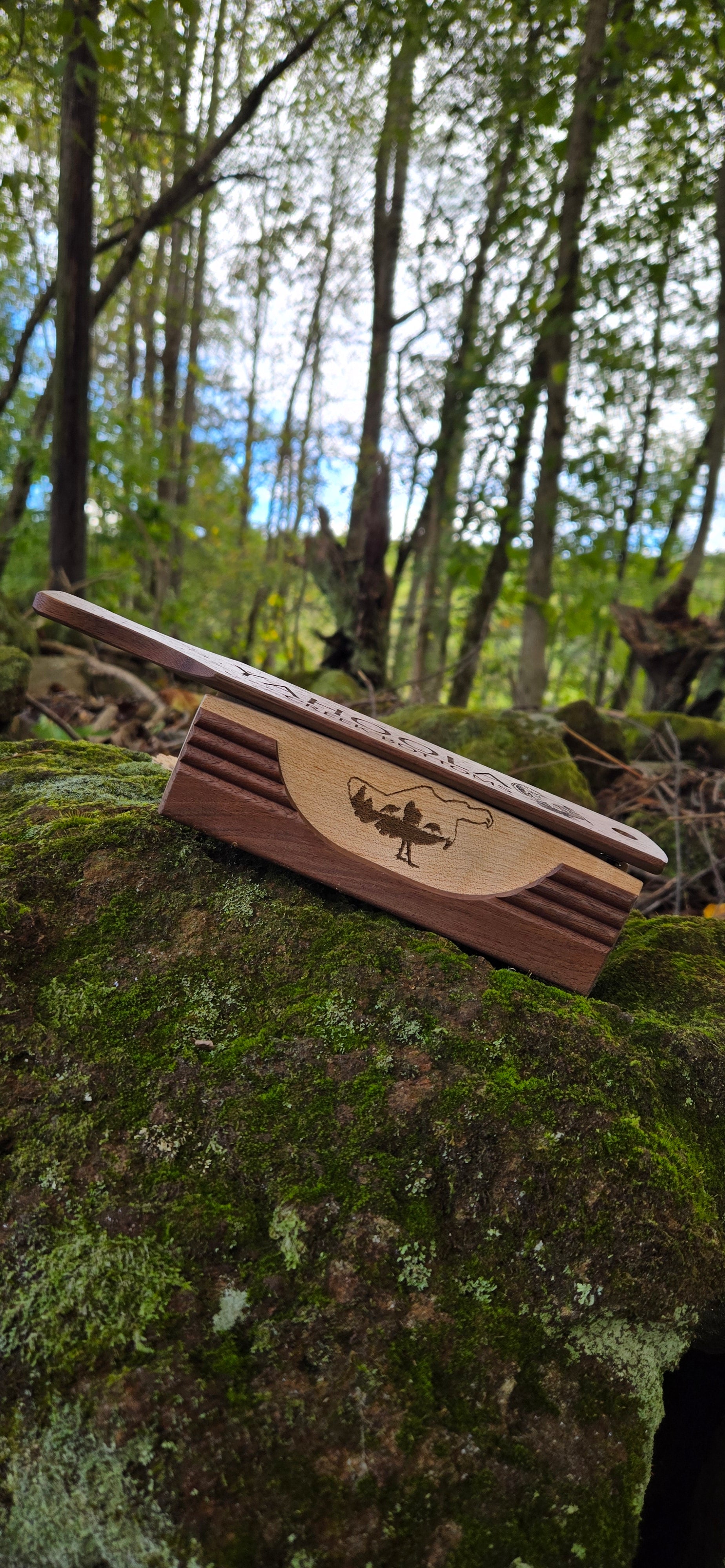 6" box call Maple Sides with Walnut Body and Walnut Lid
