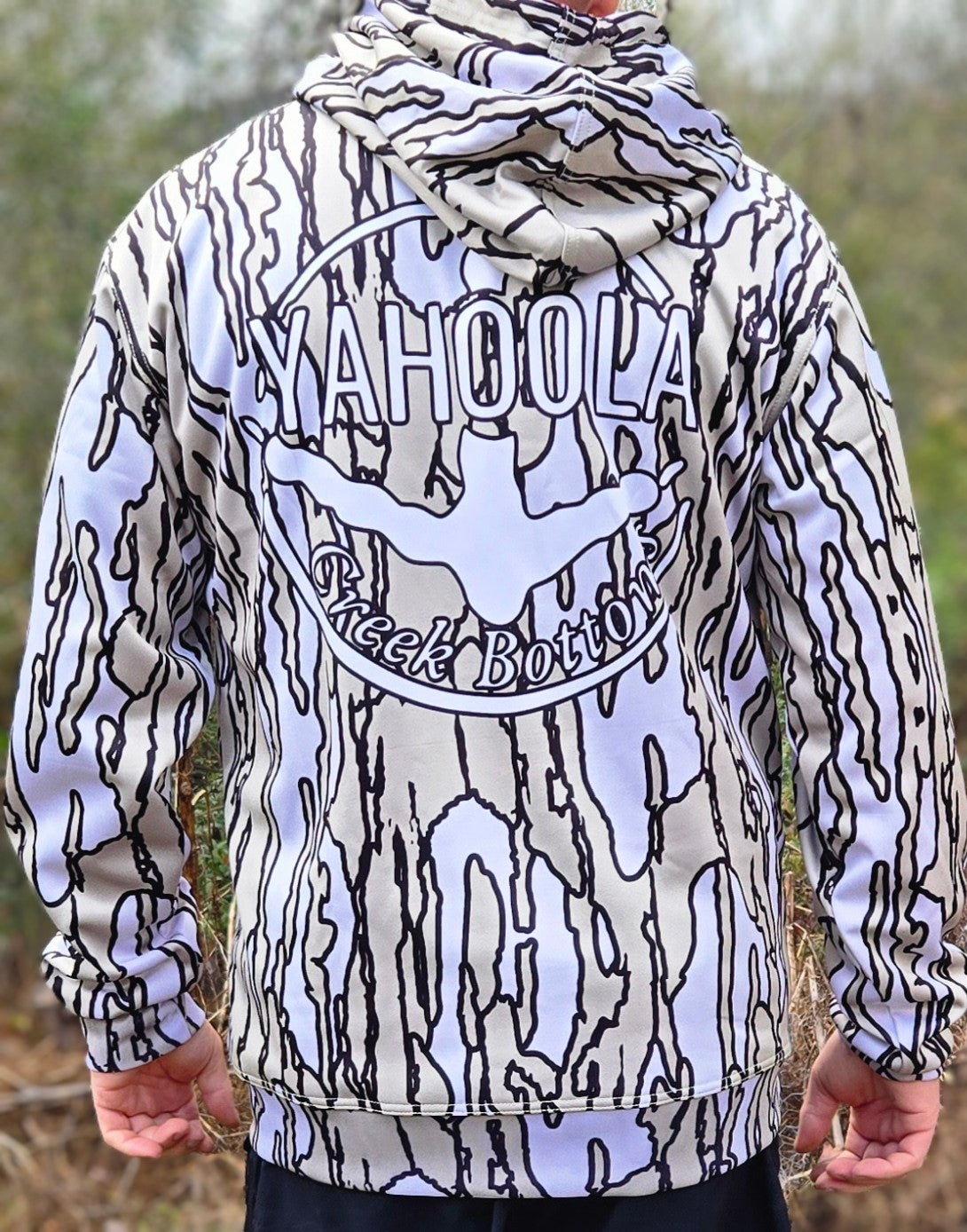 Tree bark camo hoodie