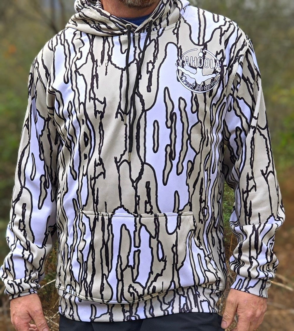 Tree bark camo hoodie