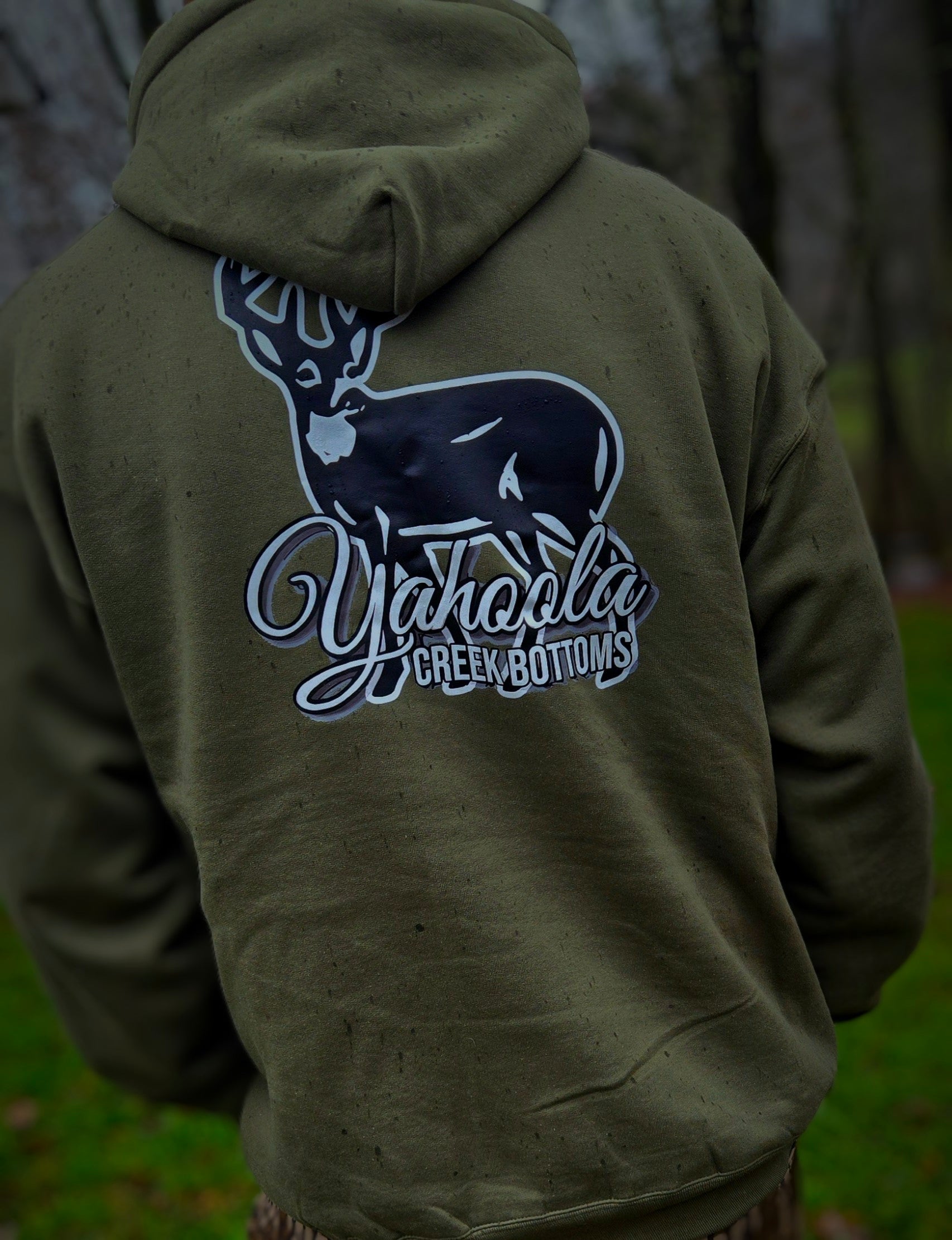 Ycb Deer logo Army green hoodie