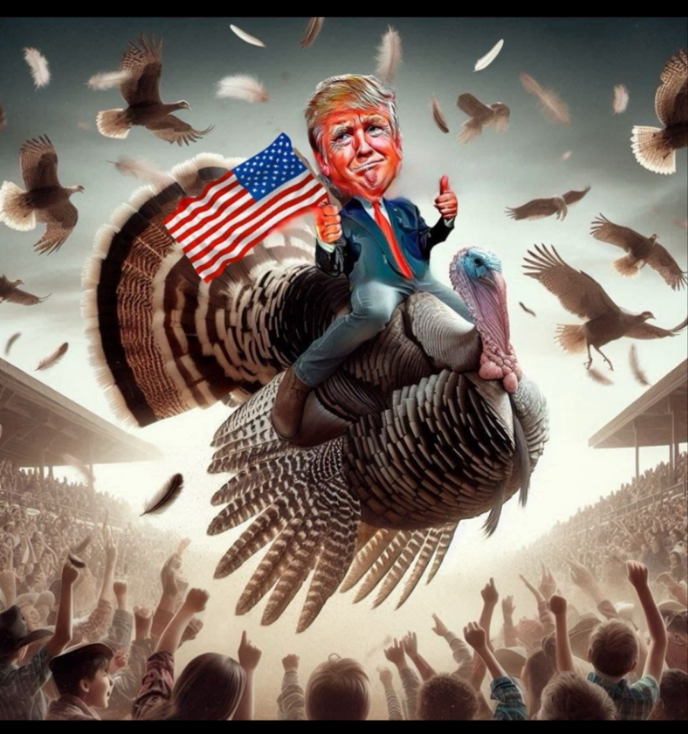 Trump riding a turkey T-shirt