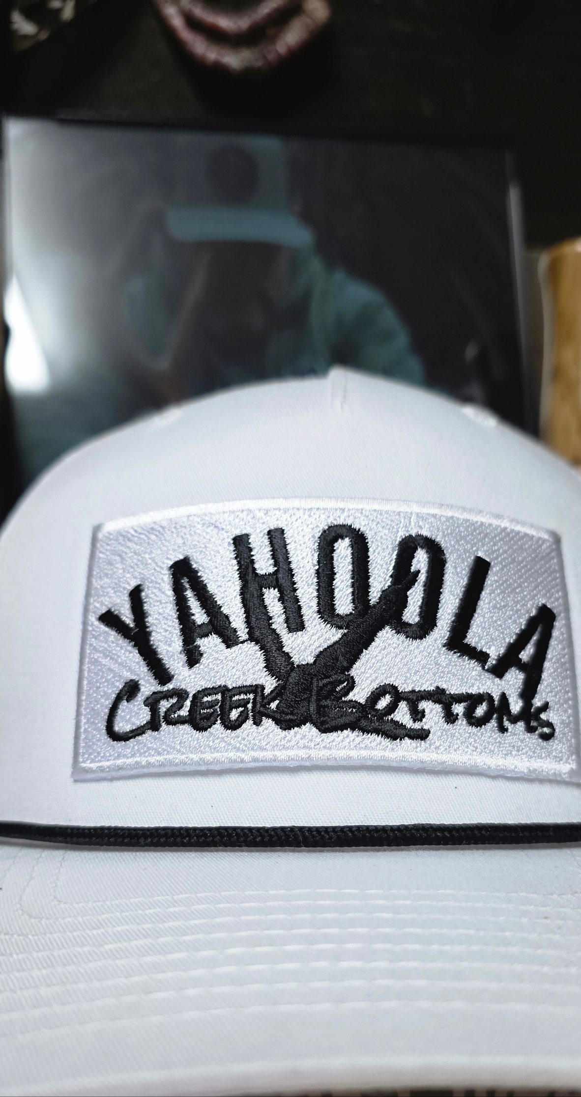 Ycb patch Logo White Hat Black Rope