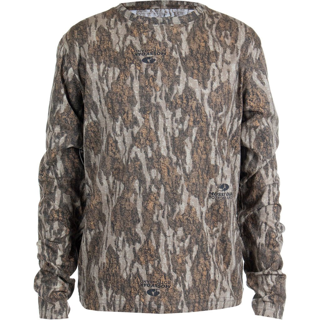 Habit Youth Bear Cave Long Sleeve Camo Tee YS-Mossy Oak New Bottomland