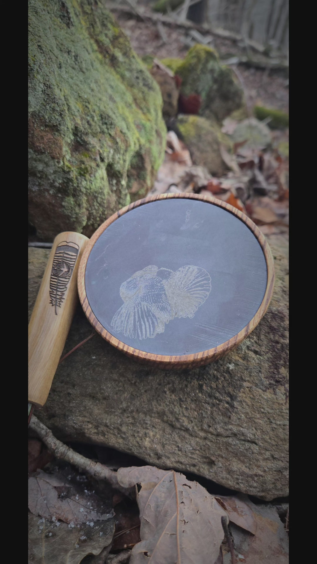 3.5" Zebrawood Pot slate over glass