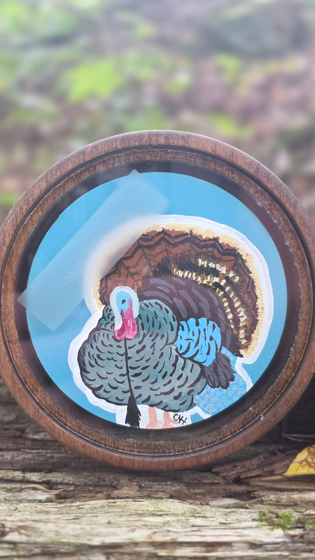 Stained Cherry Pots Hand painted soundboard By Carson Hatcher Arts