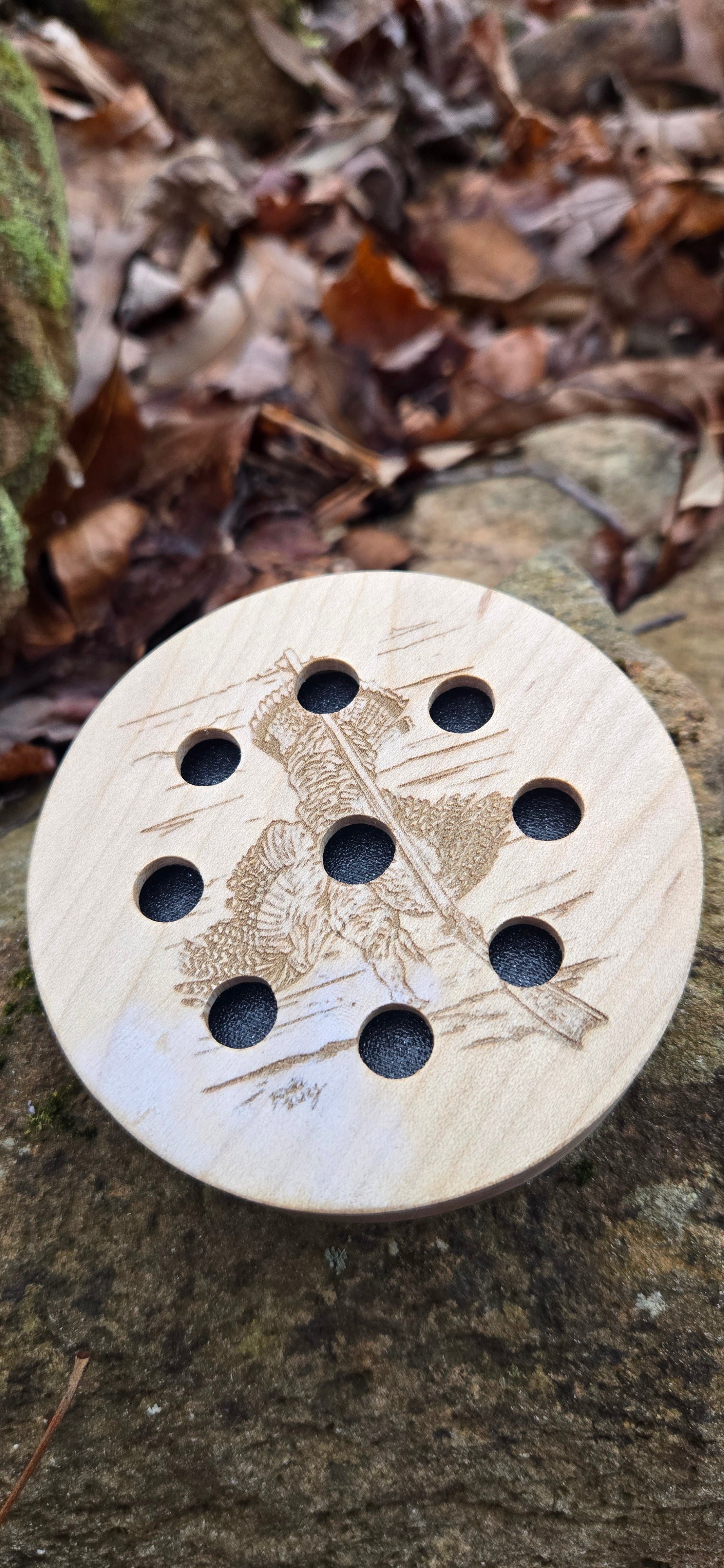 3" Maple Pot call Blasted Crystal over PLA