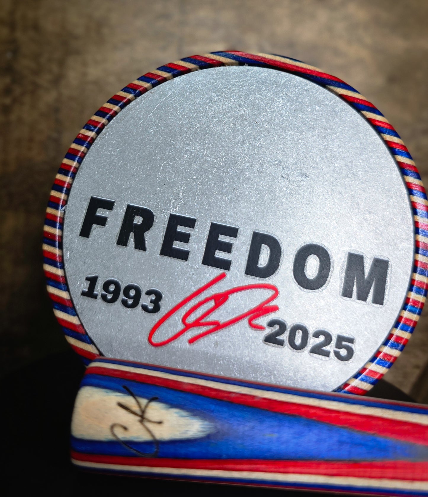 "CK"Edition Red white and Blue Laminate pot. Aluminum over Copper