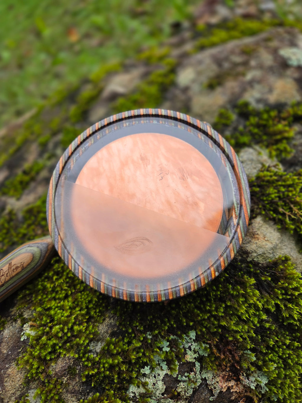 1/2 blasted crystal over copper