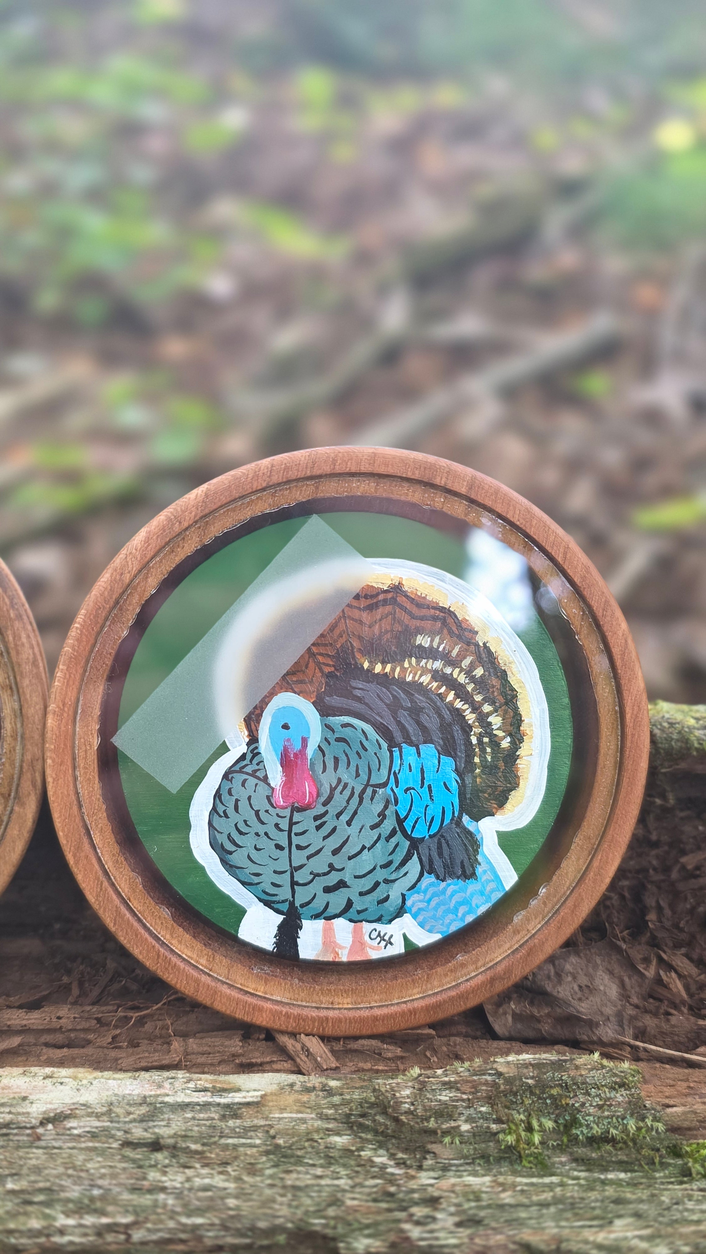 Stained Cherry Pots Hand painted soundboard By Carson Hatcher Arts