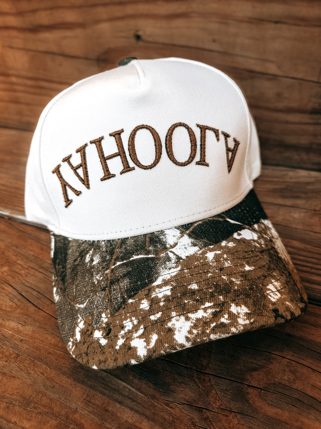 "YAHOOLA" camo 5 panel hat