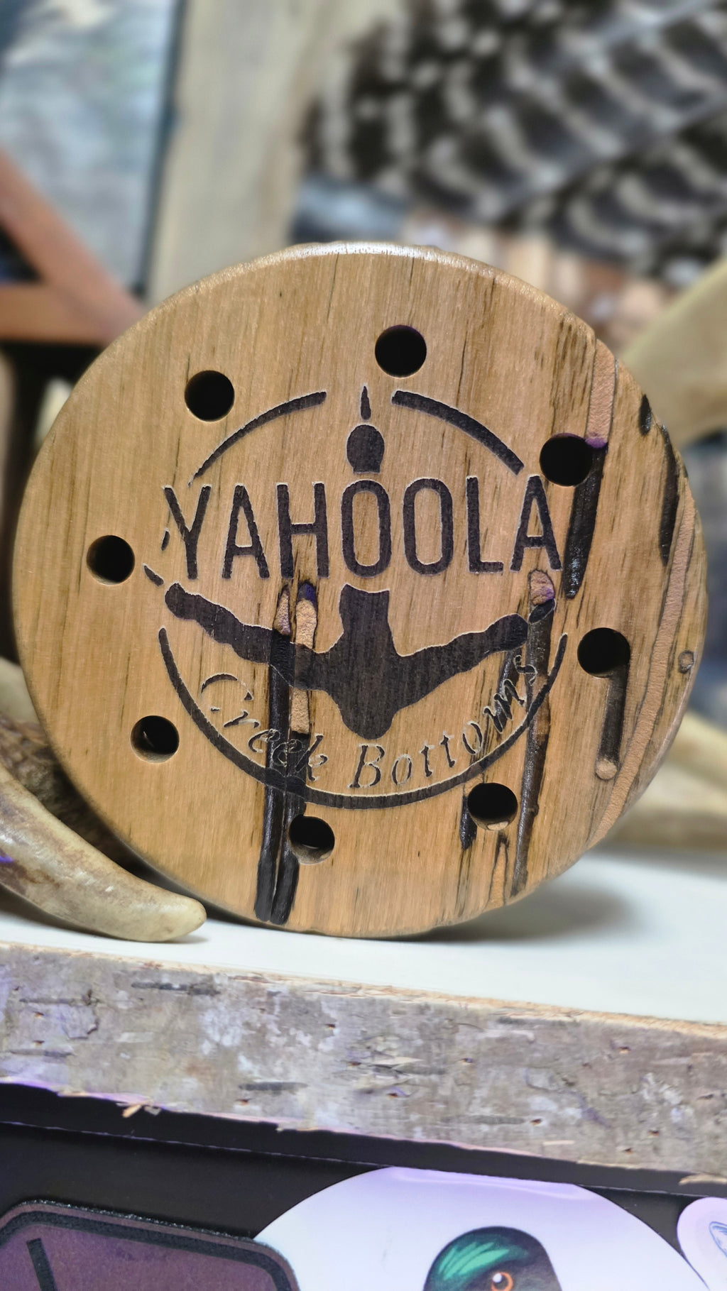 Wormy Persimmon Etched Glass over slate