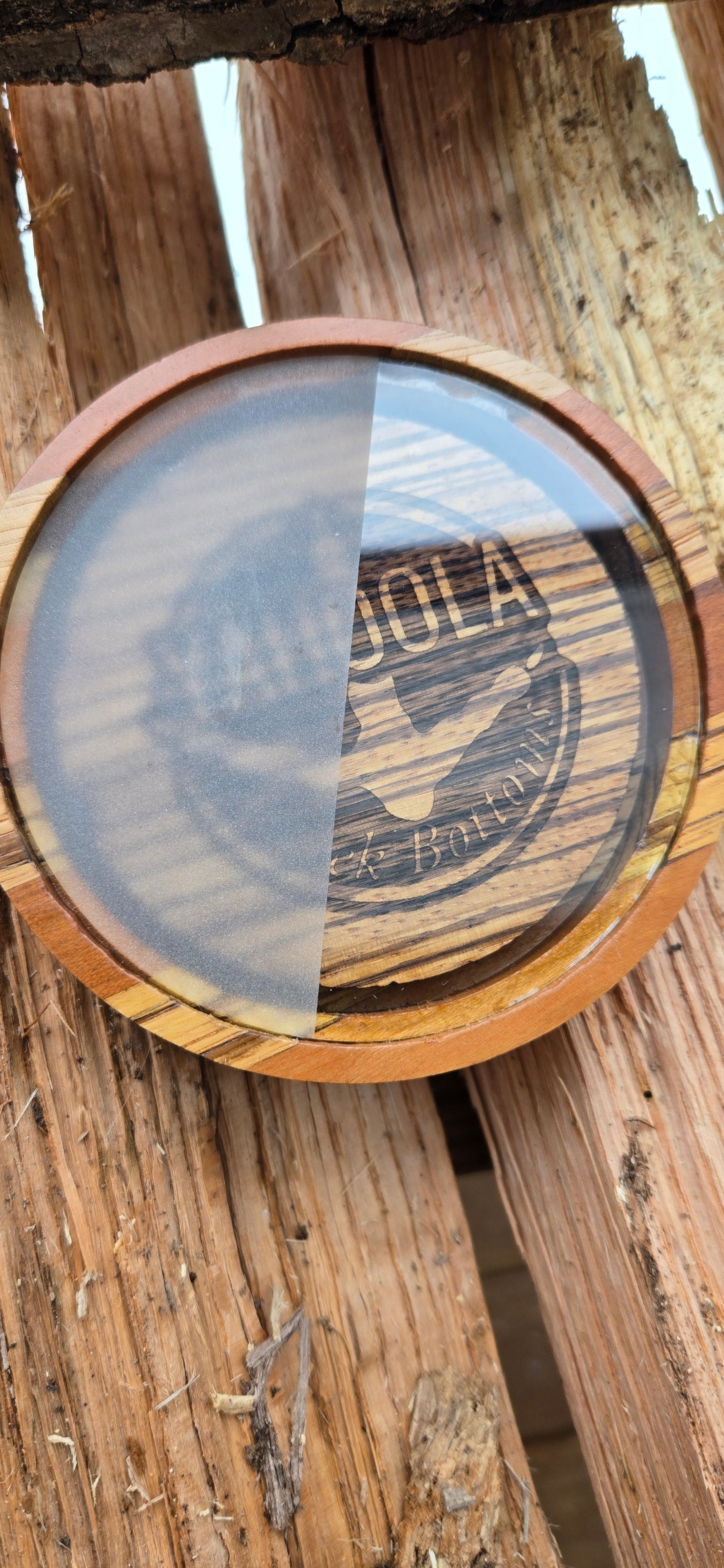 3.5" Laminate Zebrawood pot