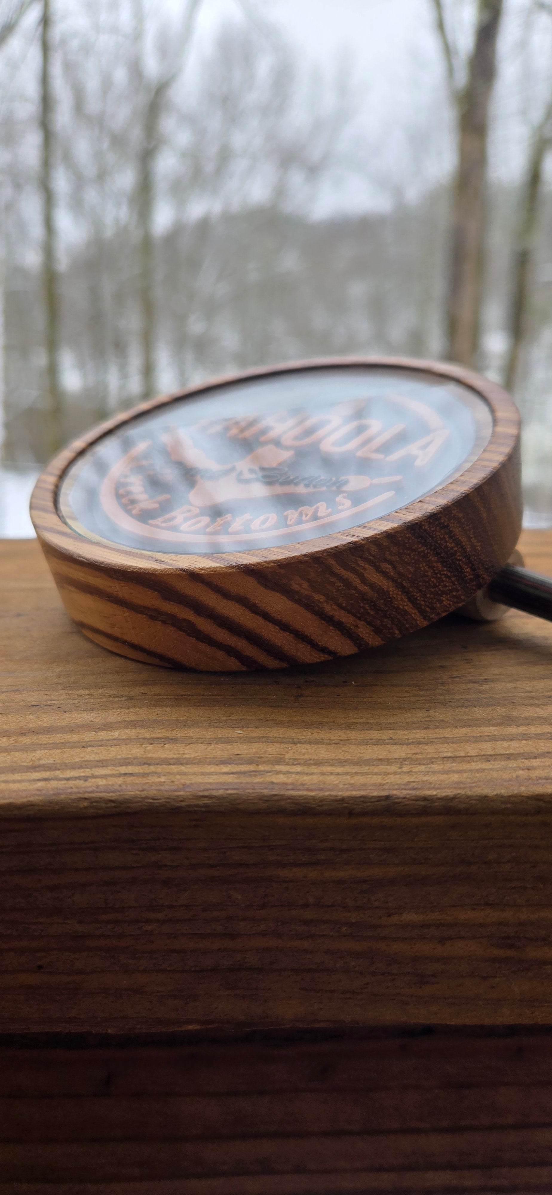 3.5" zebrawood  Glass over PLA