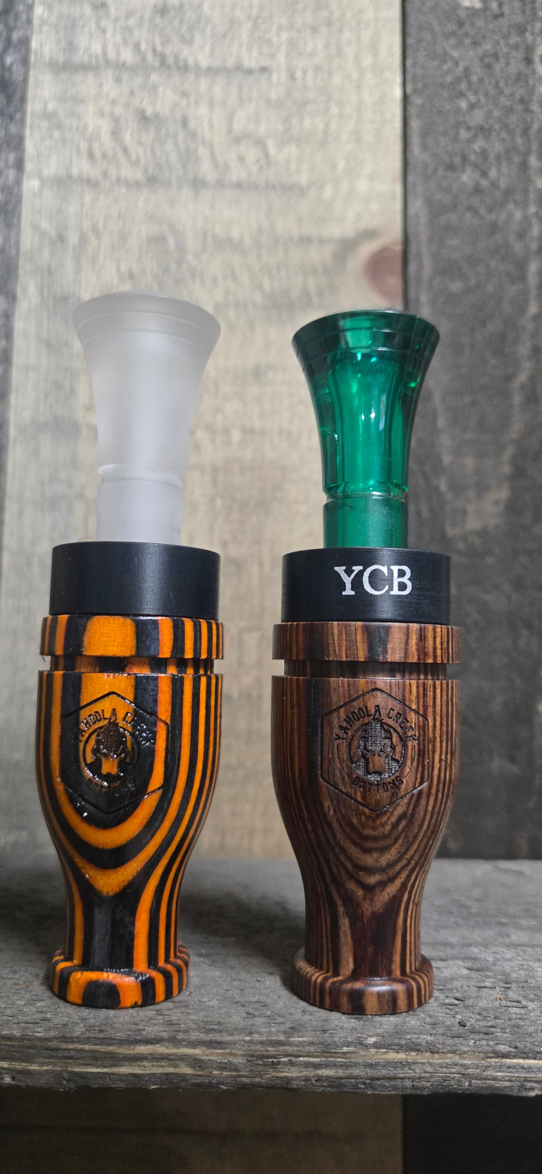 Orange and black duck call