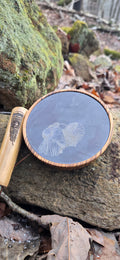 3.5" Zebrawood Pot slate over glass