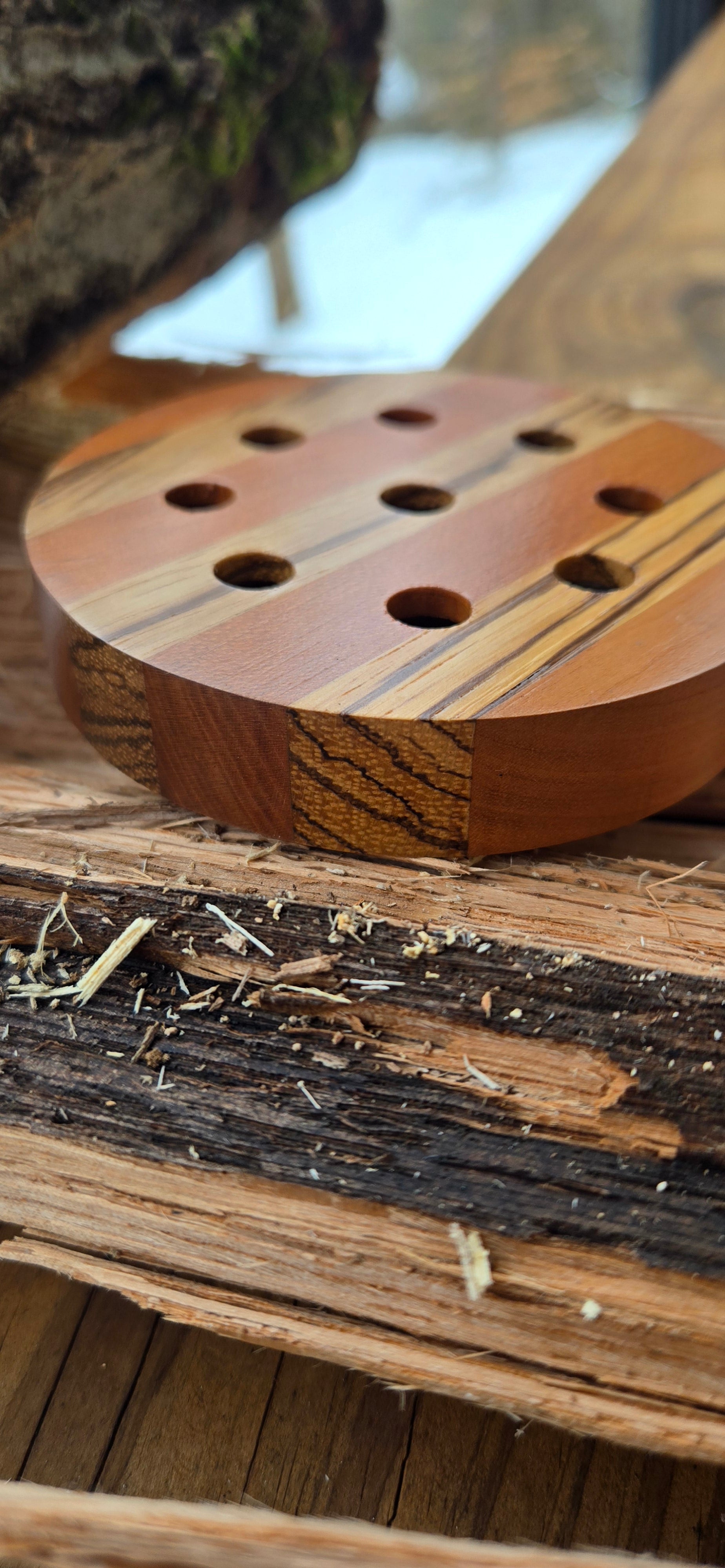 3.5" Laminate Zebrawood pot